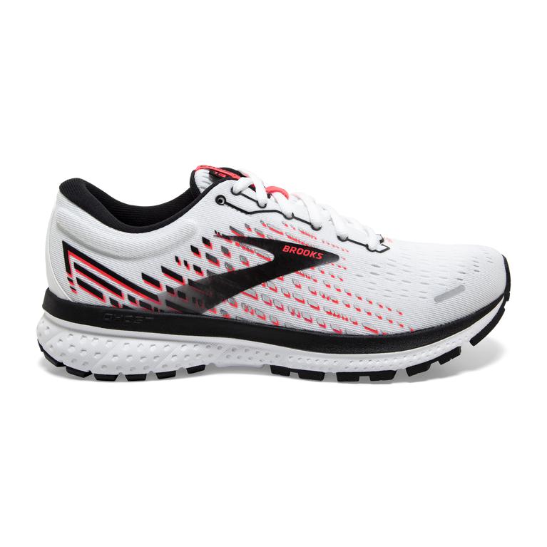 Brooks Ghost 13 Road Running Shoes - Women's - White/Pink/Black (62413-WYCL)